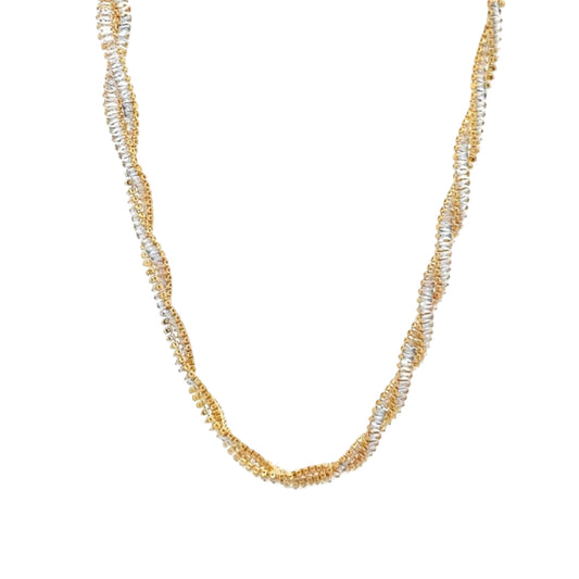 Twisted CZ Baguette Necklace