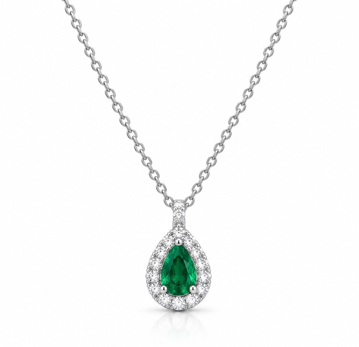 .08 CT | Natural Diamond Emerald Necklace