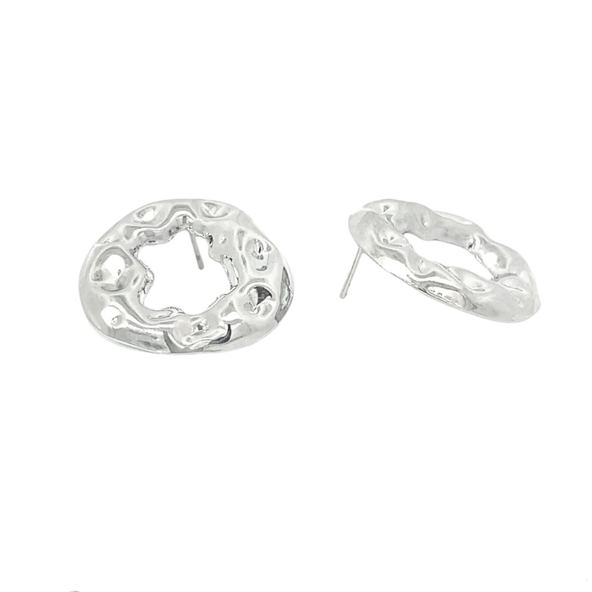 Ruffled Donut Shaped Stud Earrings
