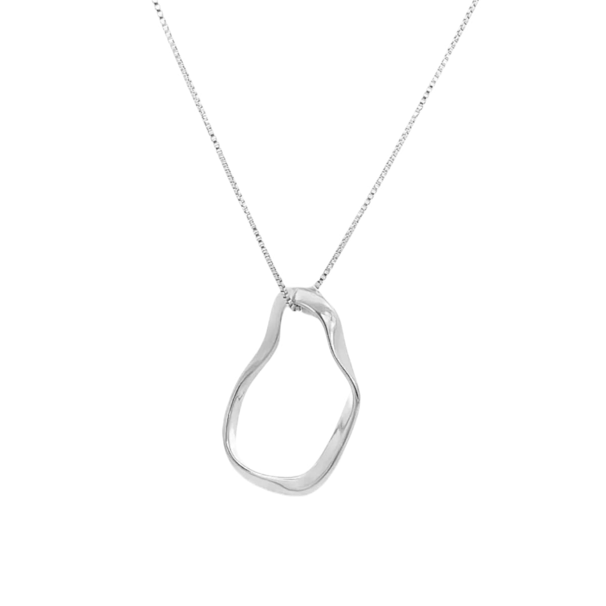 Abstract Oval Pendant Necklace