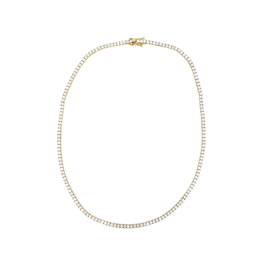 2mm Tennis Basket CZ Necklace