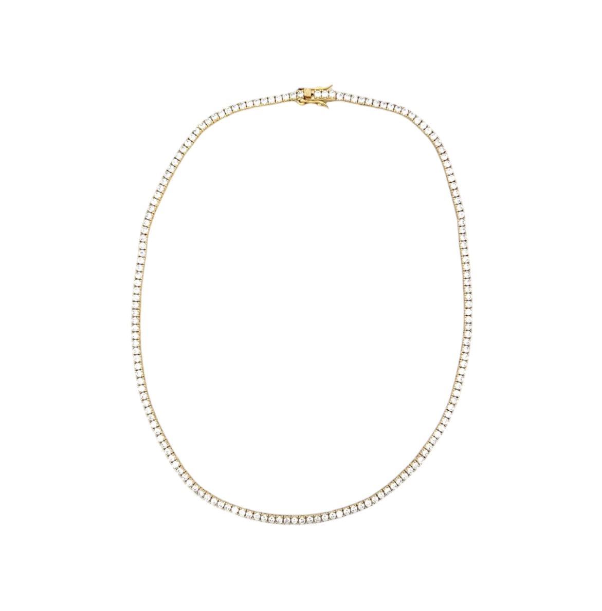 2mm Tennis Basket CZ Necklace