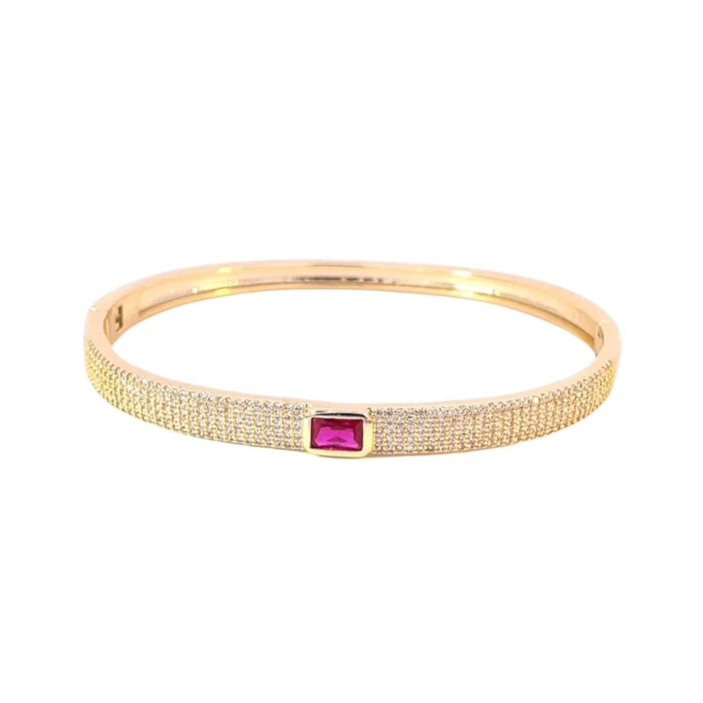 Paved Stone Bangle Bracelet