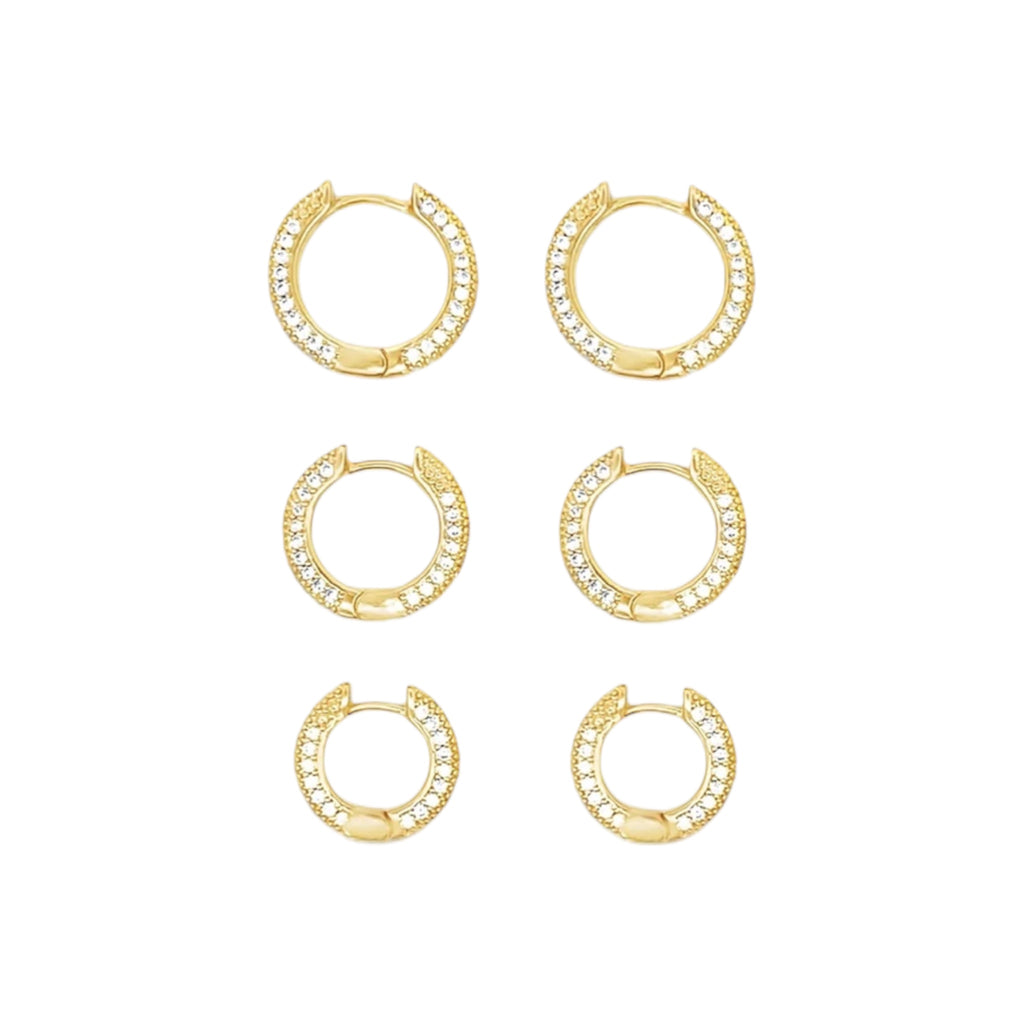 Small CZ Pave Huggie Hoops