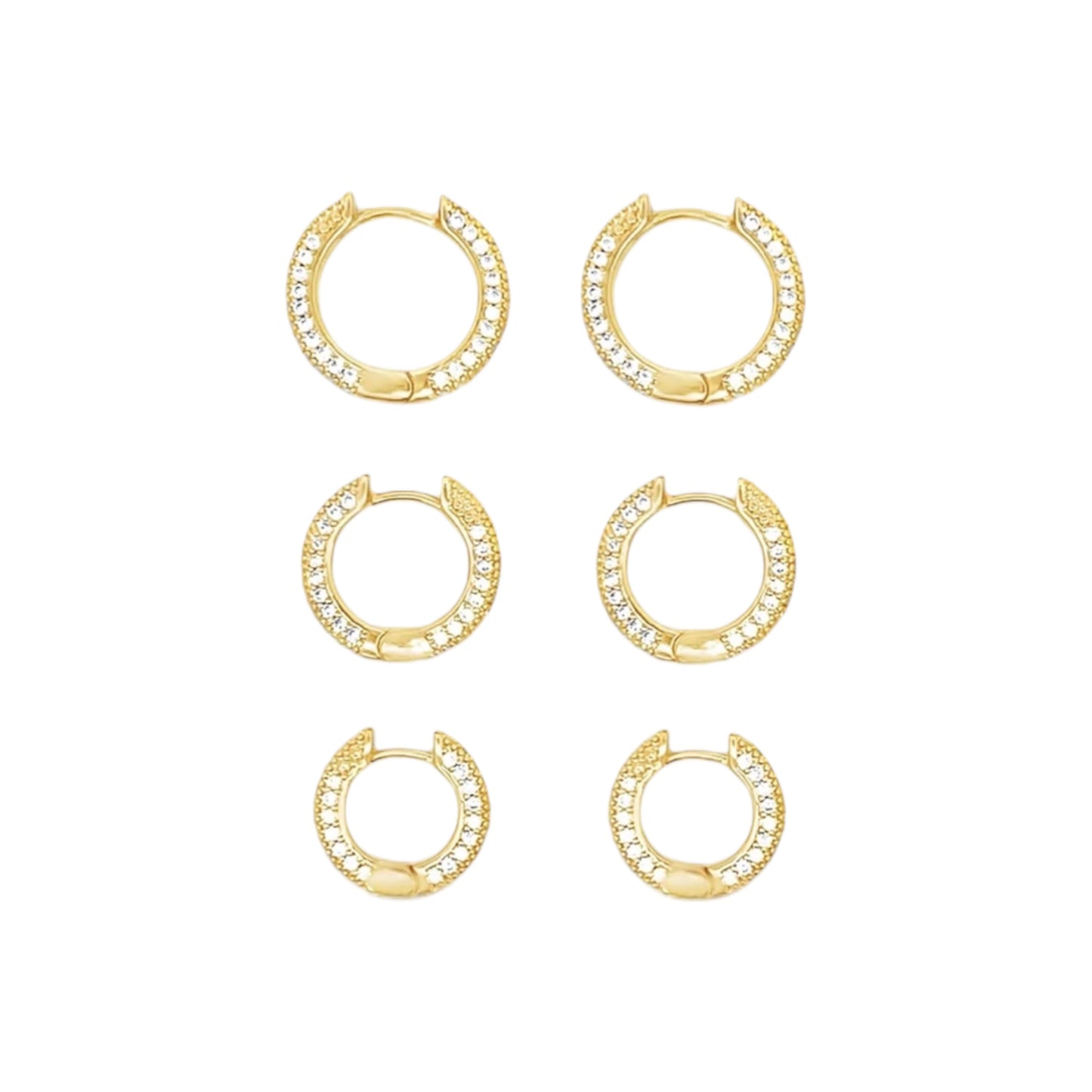 Small CZ Pave Huggie Hoops