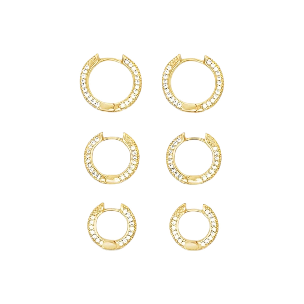 Small CZ Pave Huggie Hoops