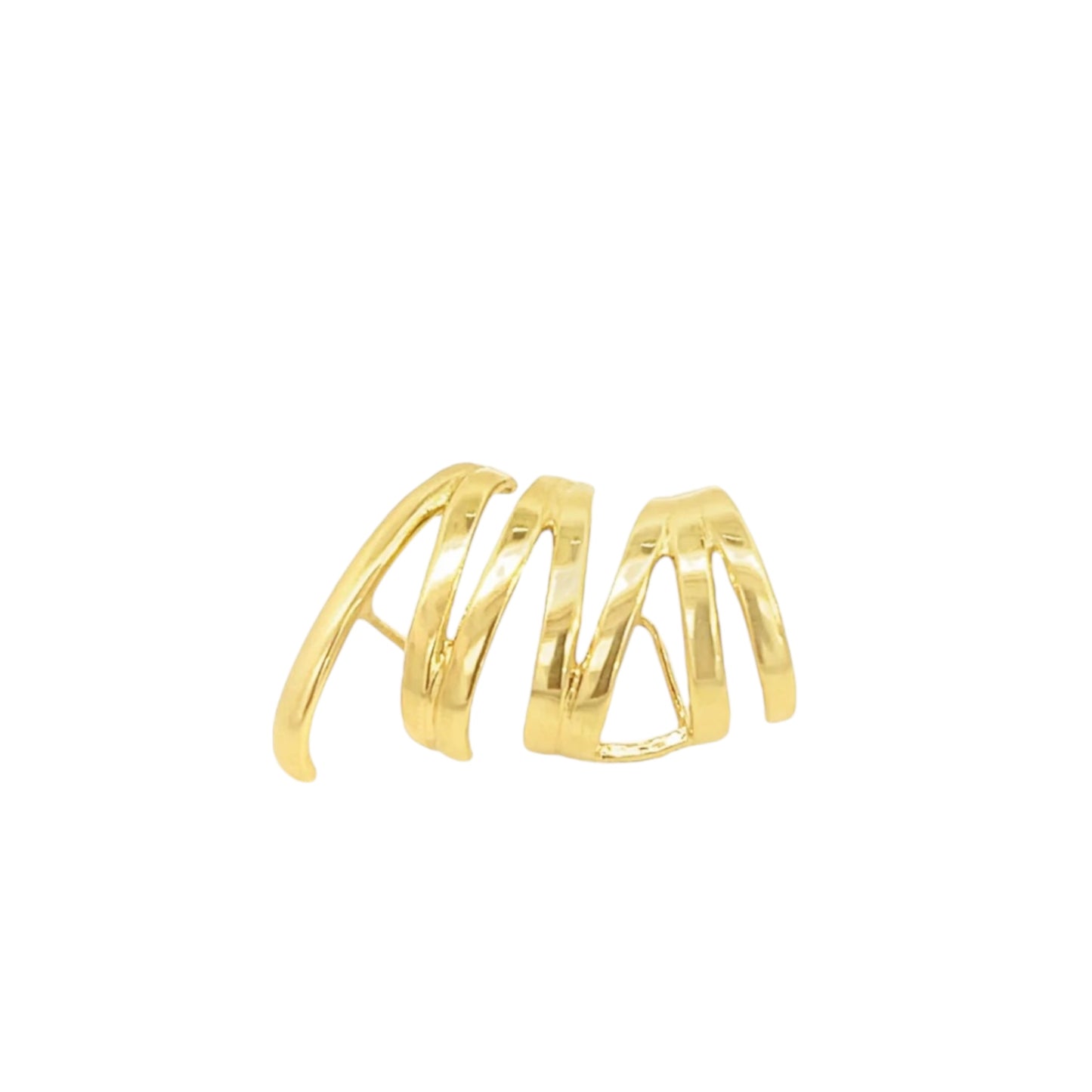 Abstract Chevron Patterned Earrings with Cuff