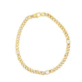 Thin Triple CZ Gemstone Cuban Link Bracelet
