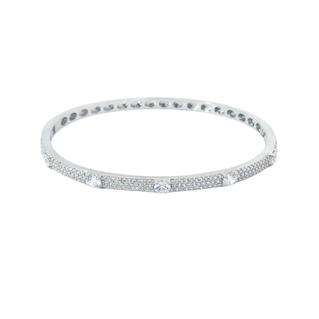 Clear Paved Stone Bangle Bracelet