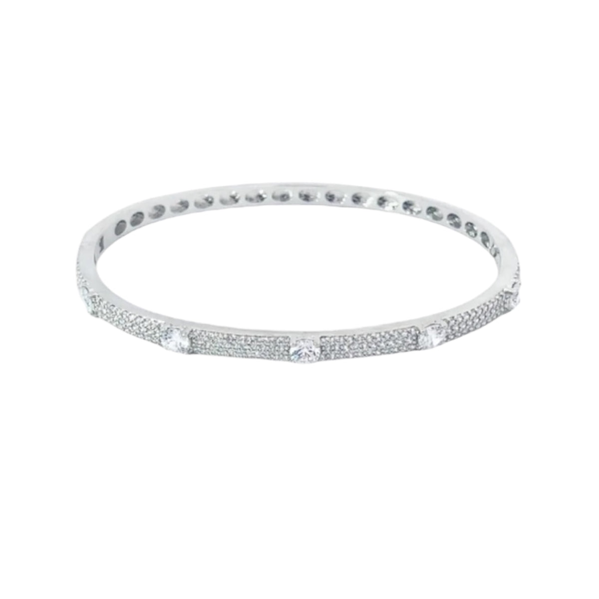 Clear Paved Stone Bangle Bracelet