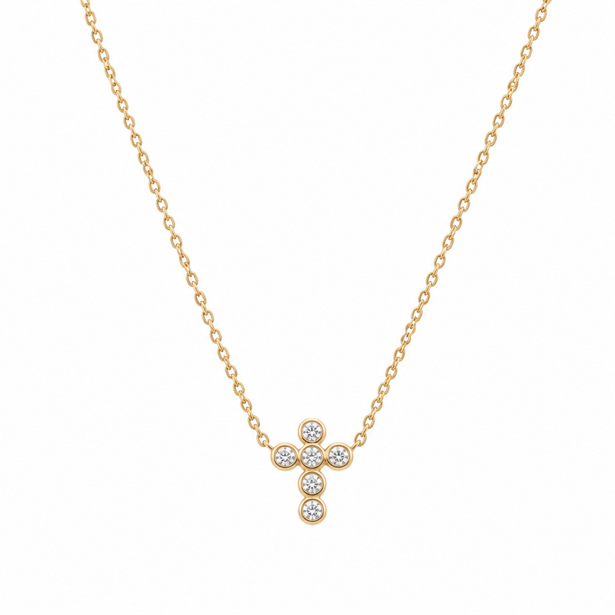 Celeste Mini Cross Necklace