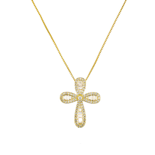 Baguette Cross Crucifix Necklace