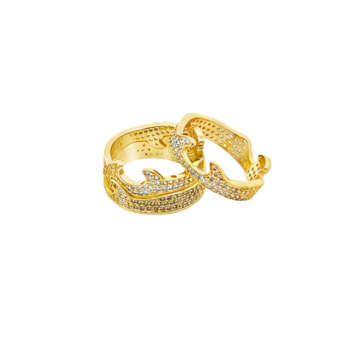 Stackable CZ Pave Puzzle Piece Ring