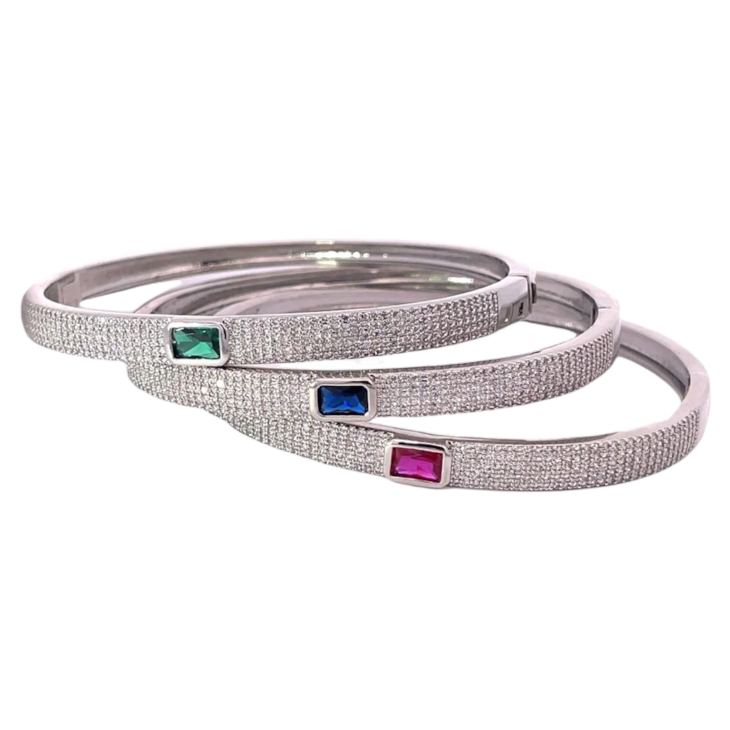 Paved Stone Bangle Bracelet