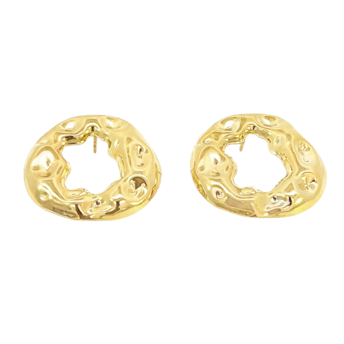 Ruffled Donut Shaped Stud Earrings