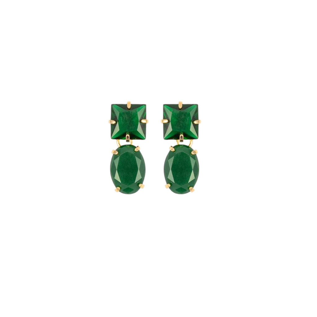 Synthetic Natural Stone Dangle Drop Stud