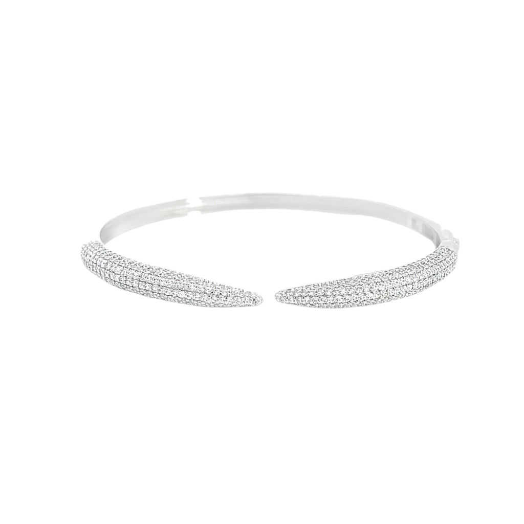 CZ Claw Paved Stone Bangle Bracelet