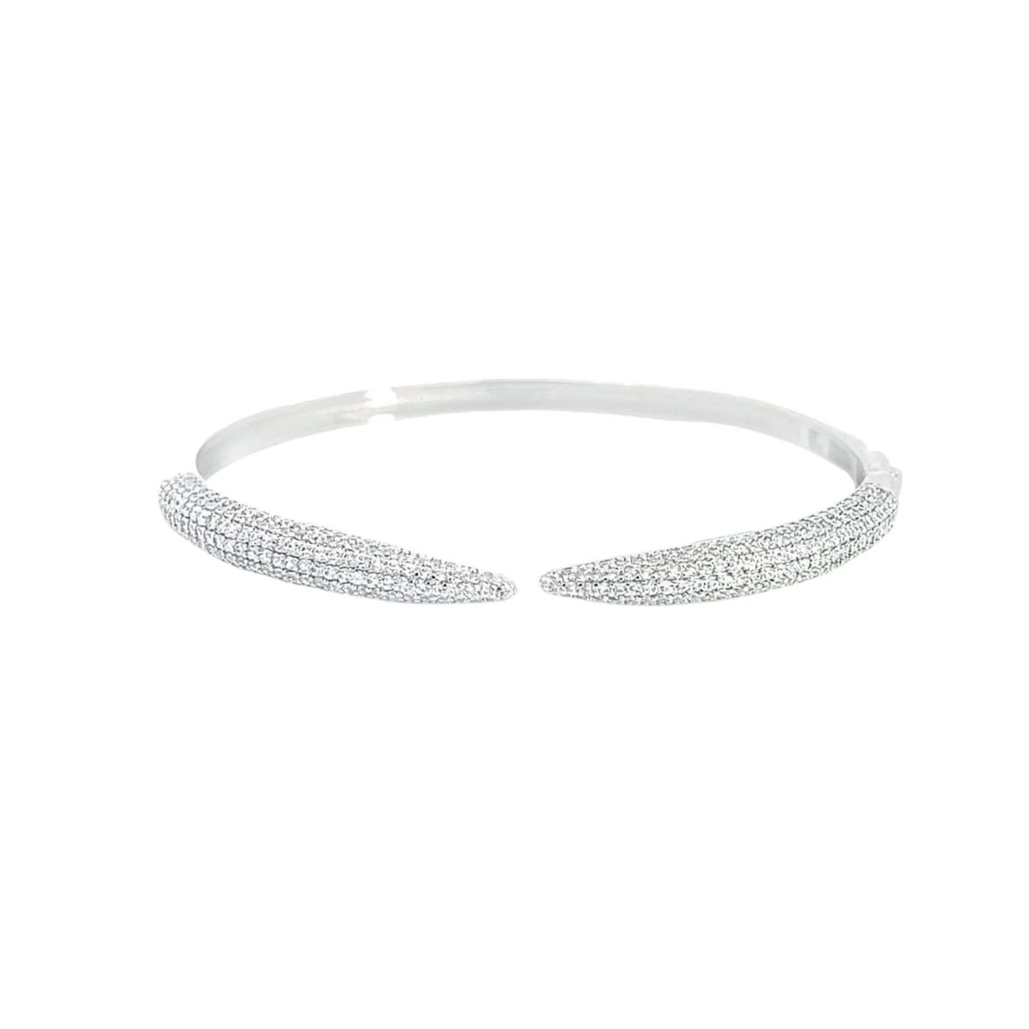 CZ Claw Paved Stone Bangle Bracelet