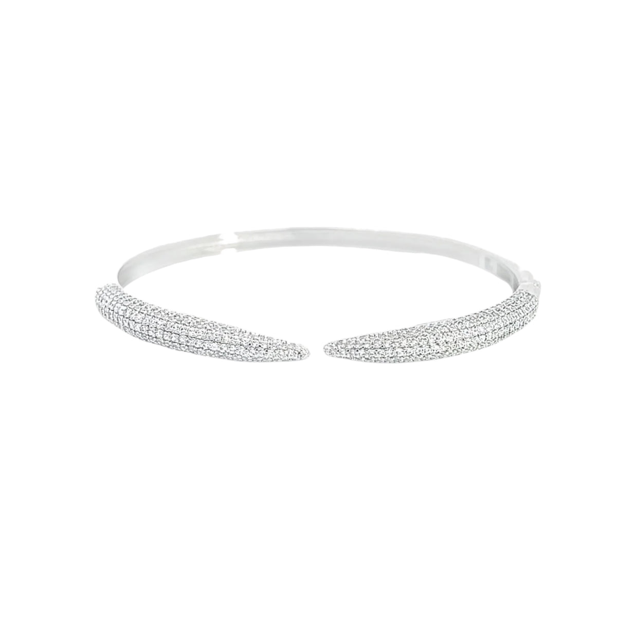 CZ Claw Paved Stone Bangle Bracelet