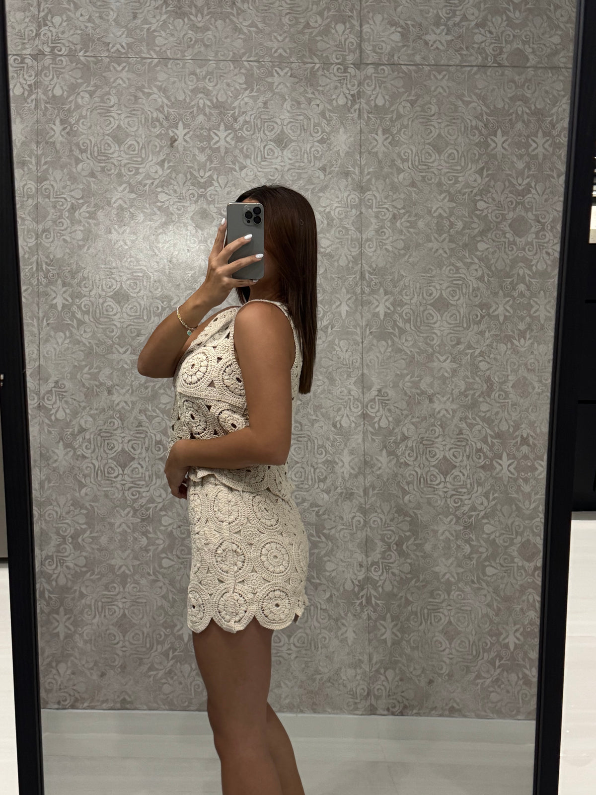 Crochet Cream Set