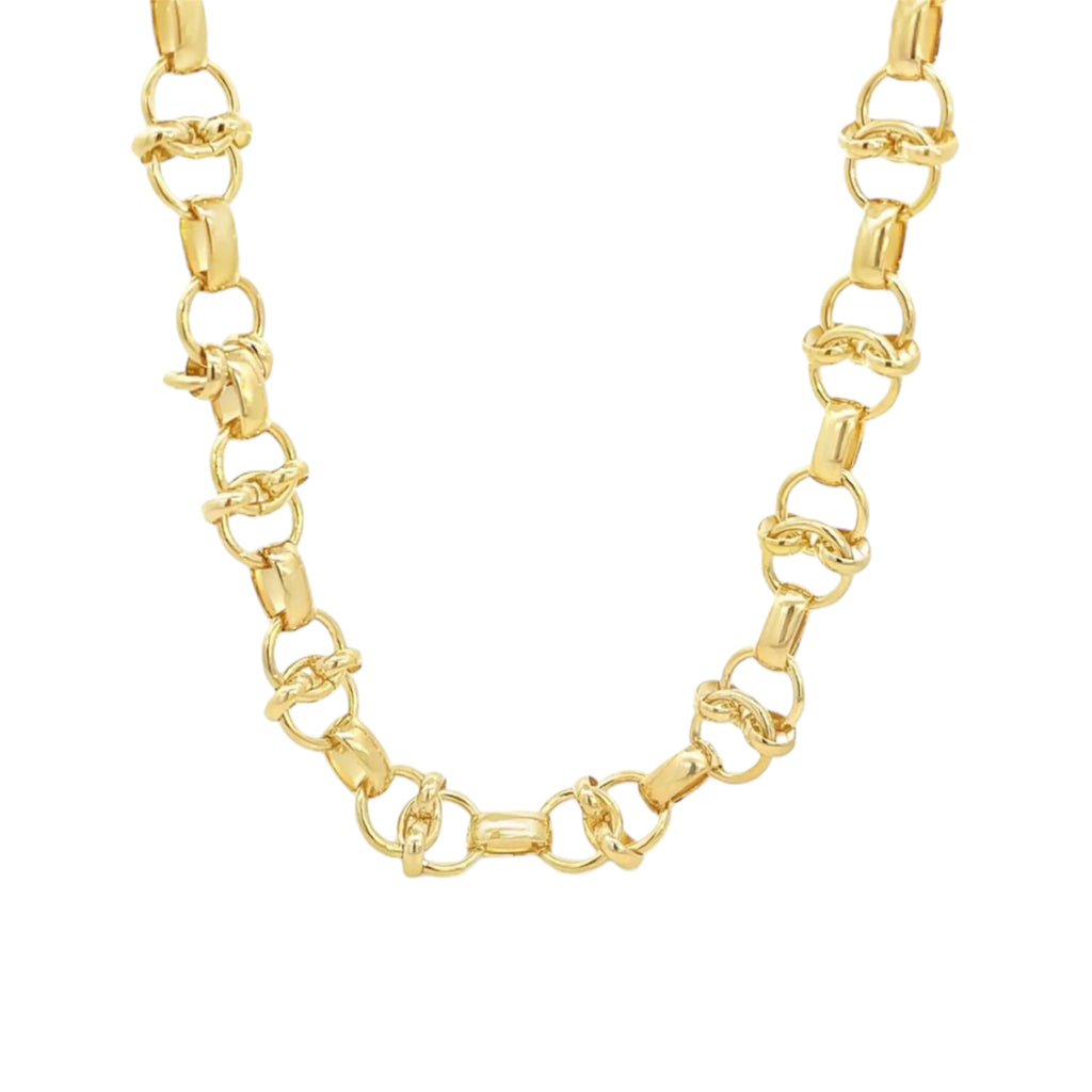 Intertwined Swirl Link Rolo Necklace