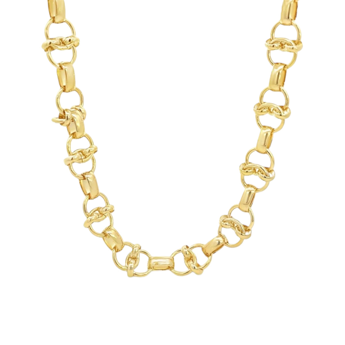 Intertwined Swirl Link Rolo Necklace