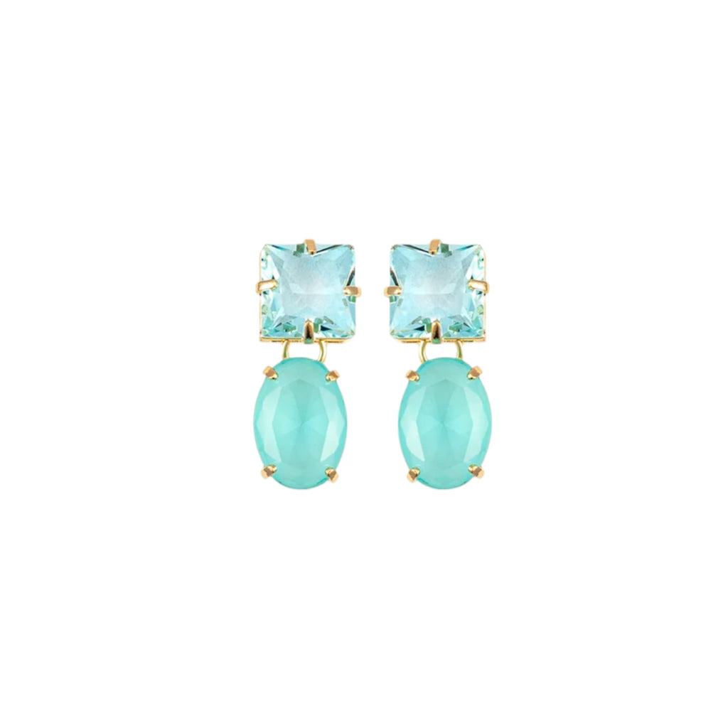 Synthetic Natural Stone Dangle Drop Stud