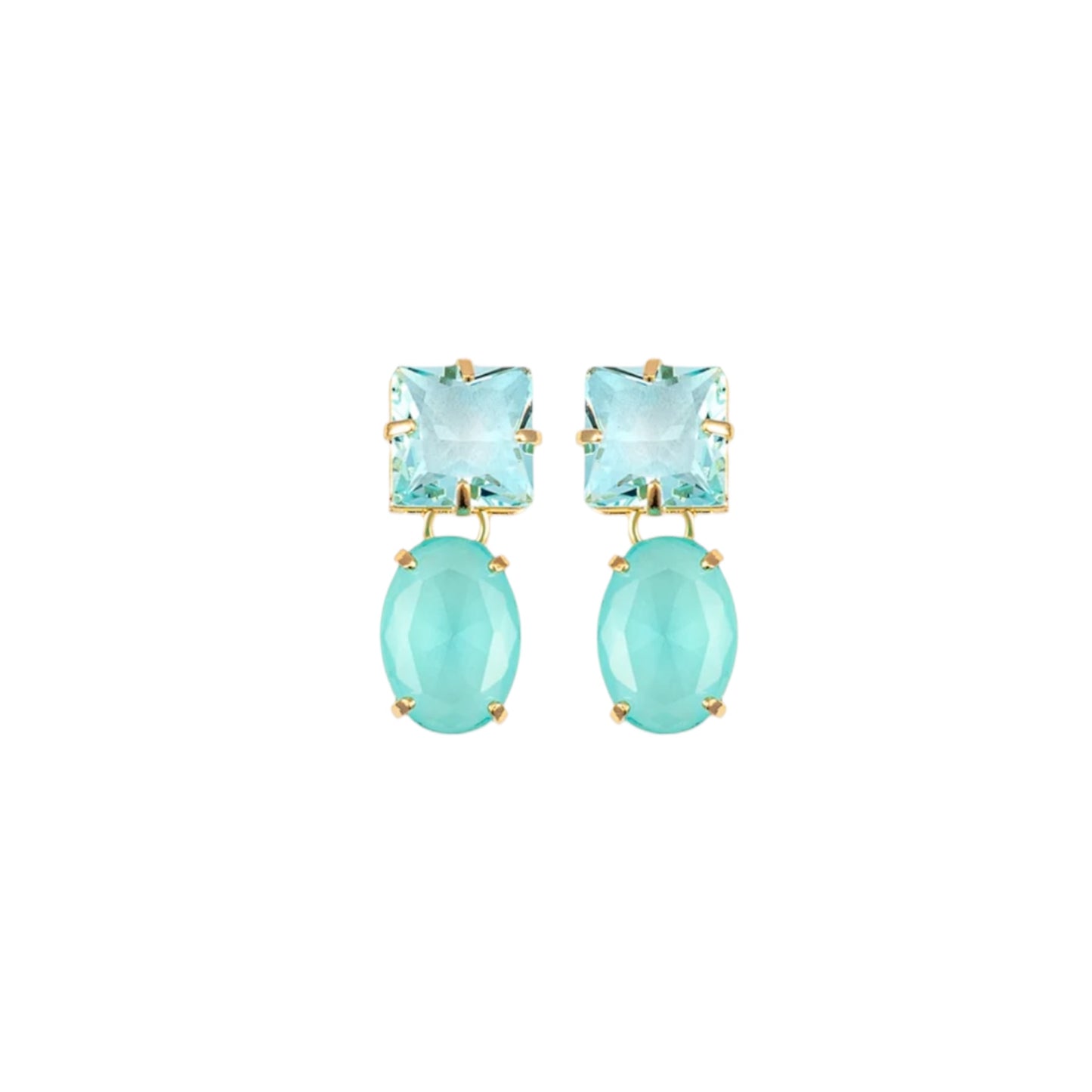 Synthetic Natural Stone Dangle Drop Stud