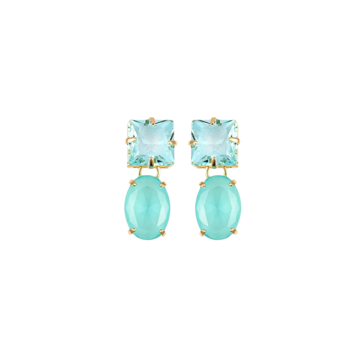 Synthetic Natural Stone Dangle Drop Stud