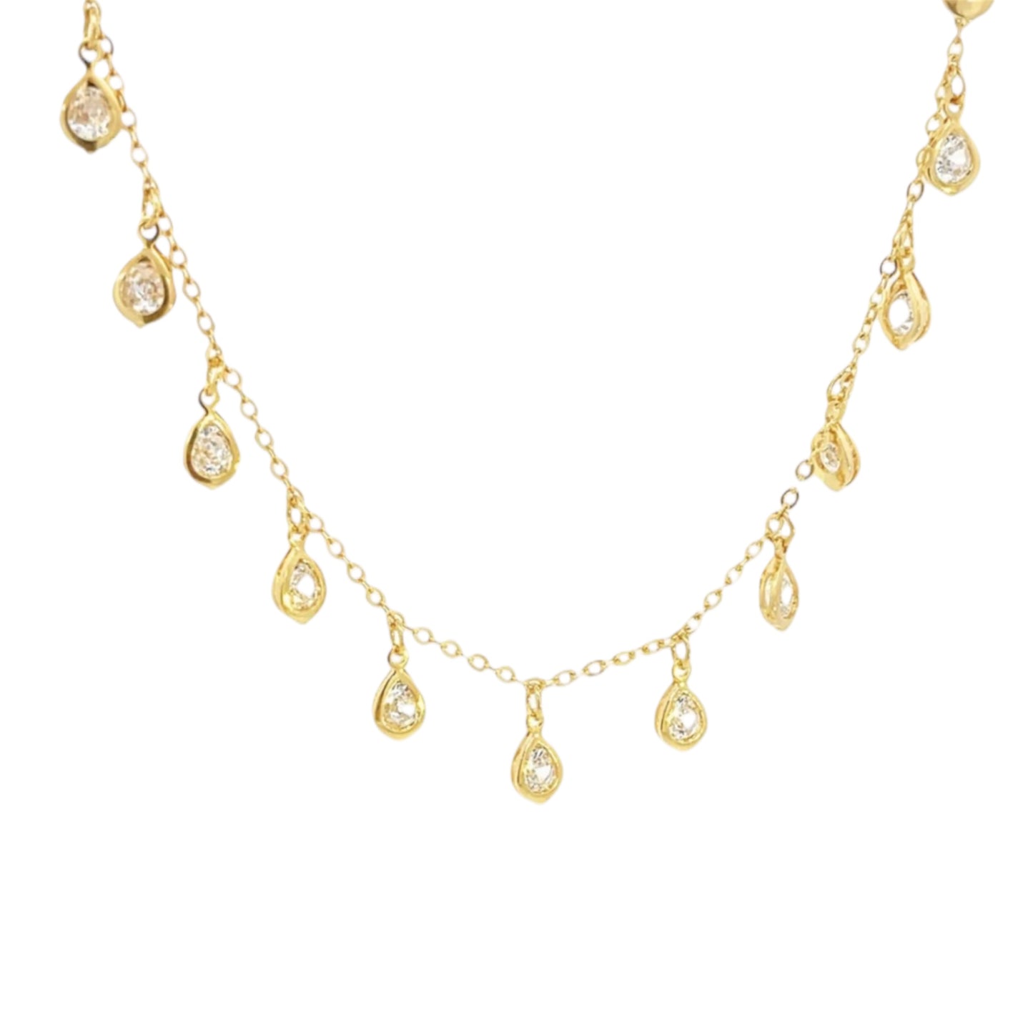 Tear Drop Zirconia Dangle Choker