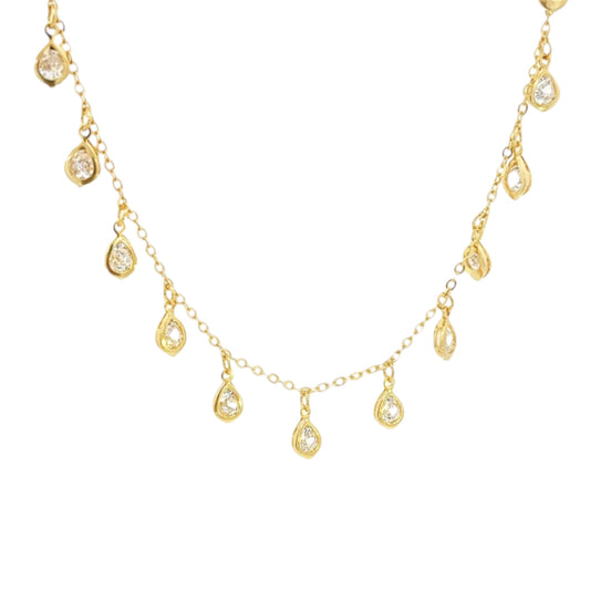 Tear Drop Zirconia Dangle Choker