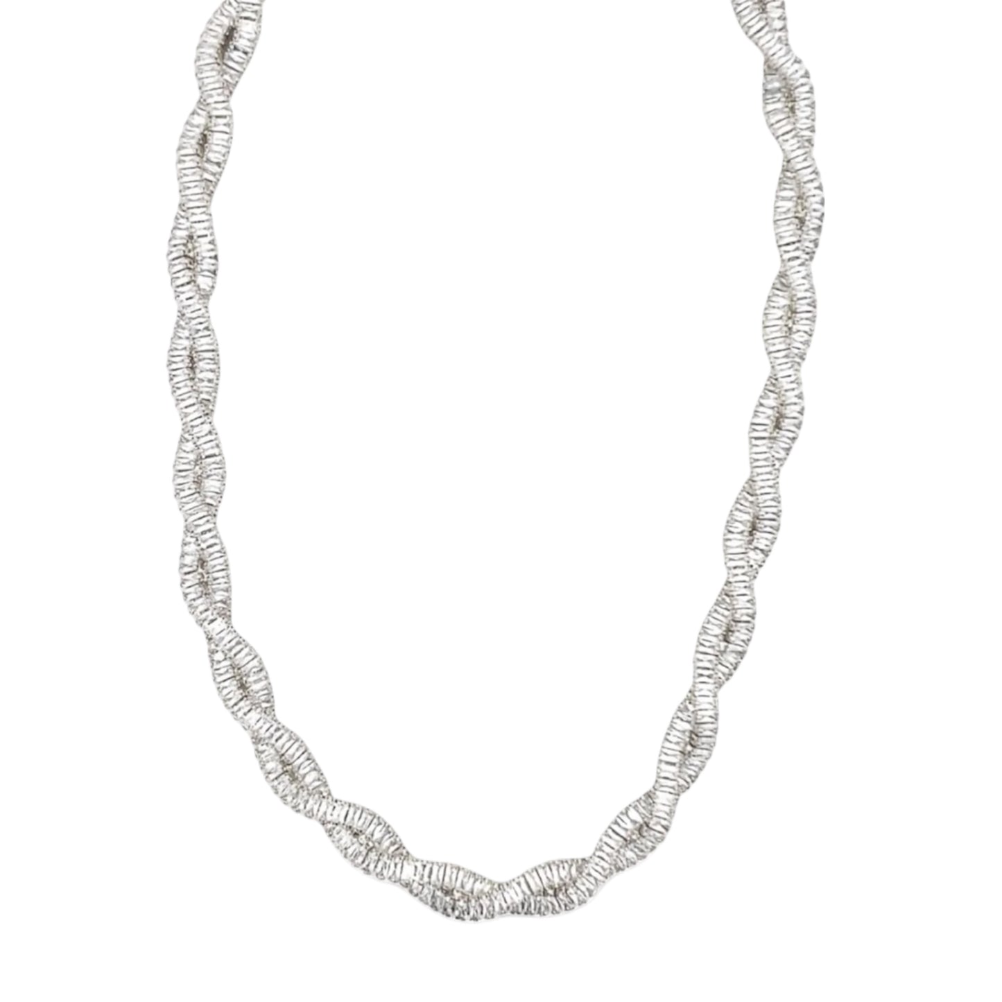 Twisted CZ Baguette Necklace