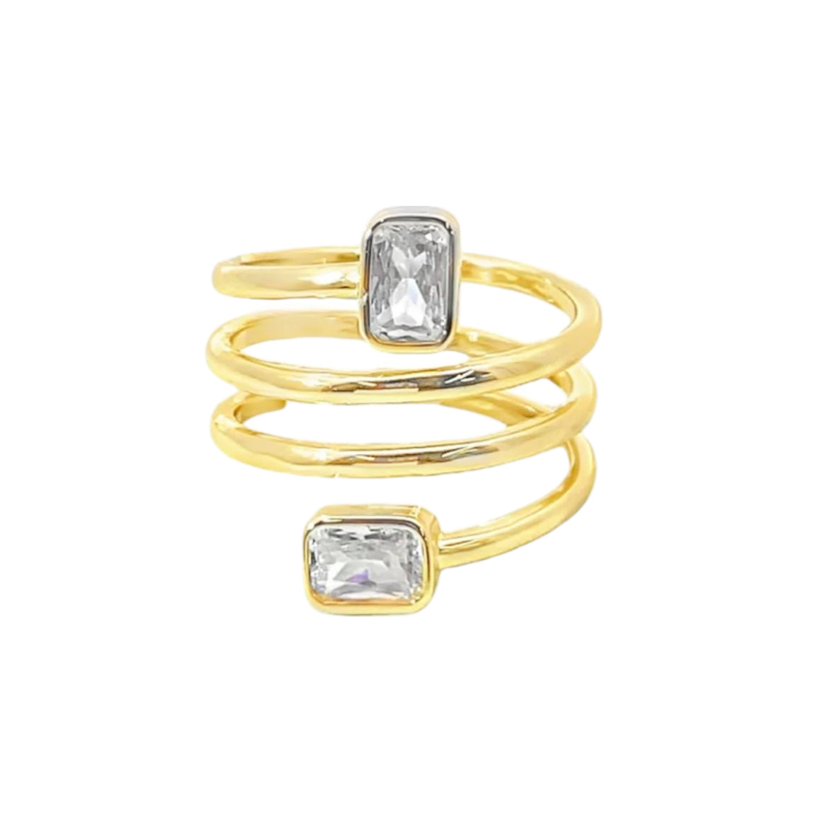CZ Spiral Spring Coil Style Ring