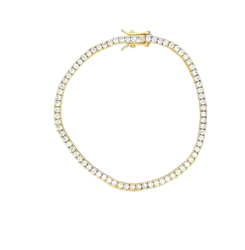 2mm Tennis Basket CZ Bracelet