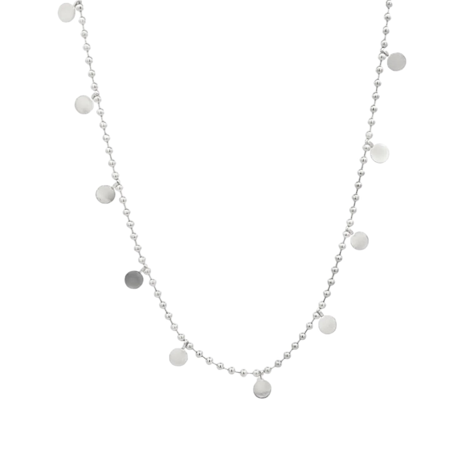 Bead Link Dangle Discs Necklace