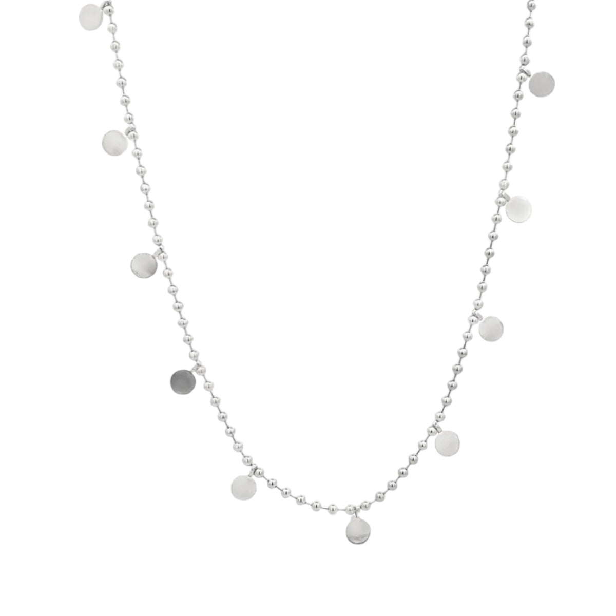 Bead Link Dangle Discs Necklace