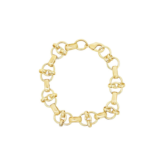 Intertwined Swirl Link Rolo Bracelet