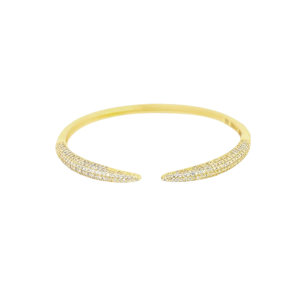 CZ Claw Paved Stone Bangle Bracelet