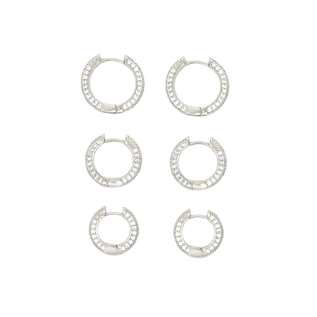 Small CZ Pave Huggie Hoops