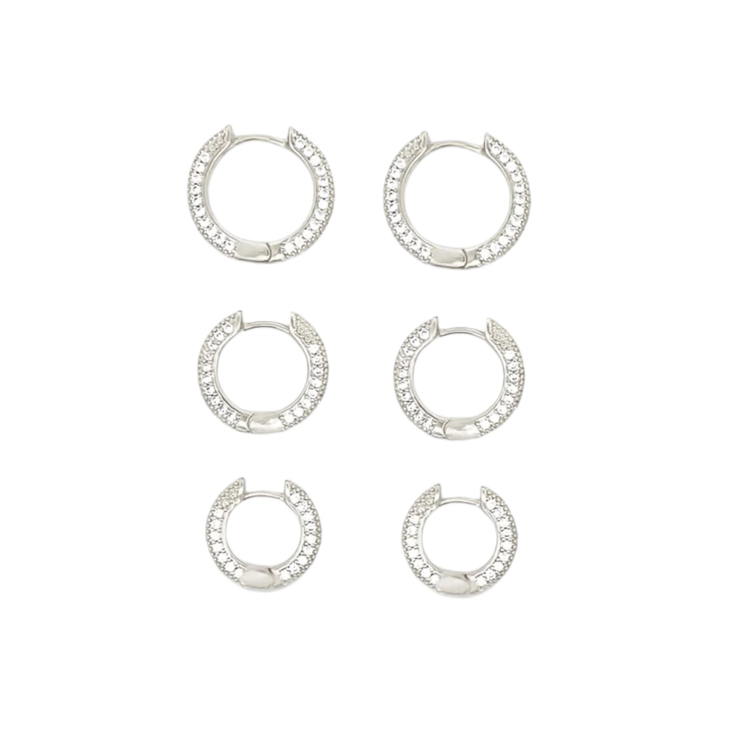 Small CZ Pave Huggie Hoops