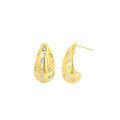 Tear Drop Filled With CZ Stone Stud Earrings