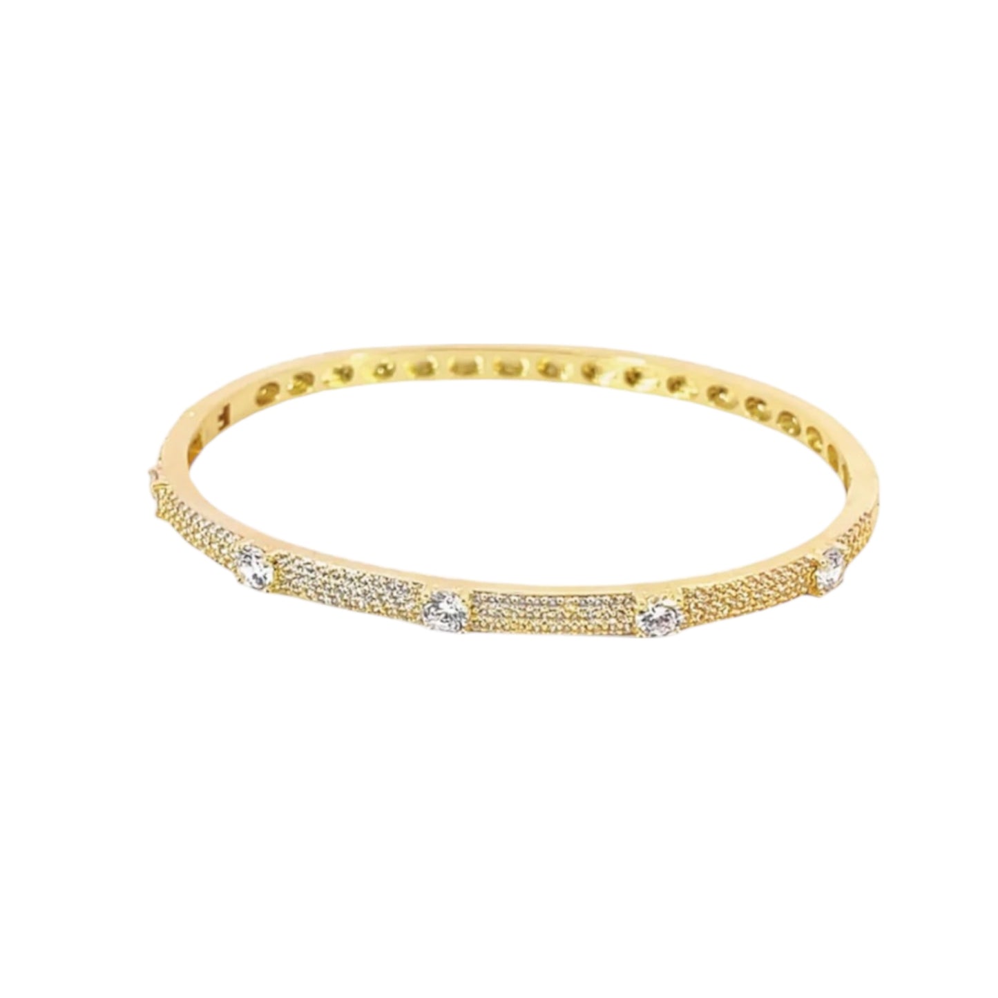 Clear Paved Stone Bangle Bracelet