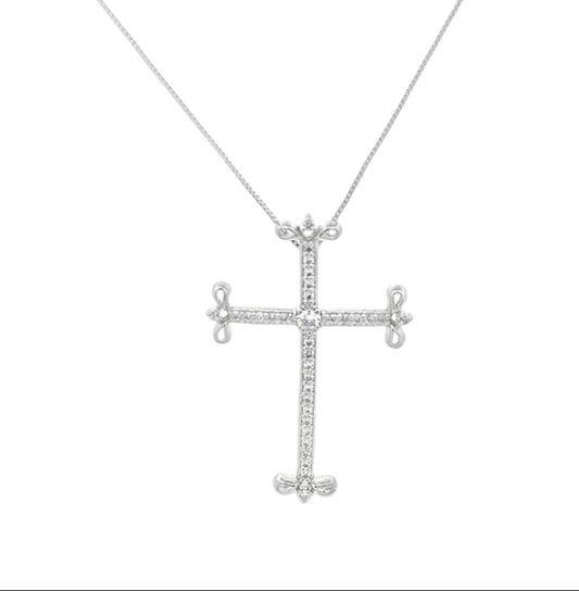 Cross Necklace With CZ Stones