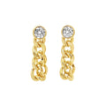 CZ Gemstone Cuban Link Earrings