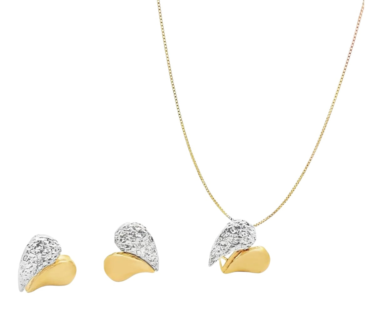 Two Tone Heart Necklace
