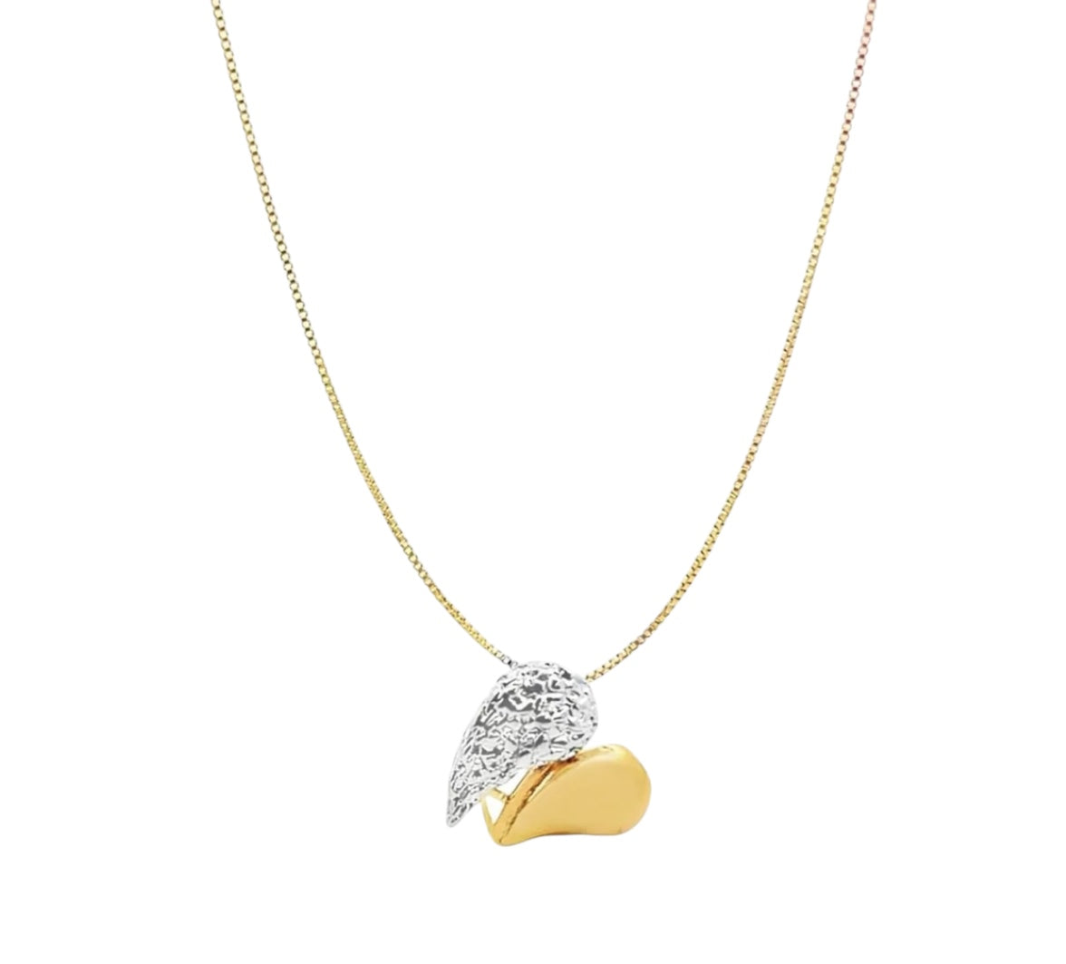Two Tone Heart Necklace