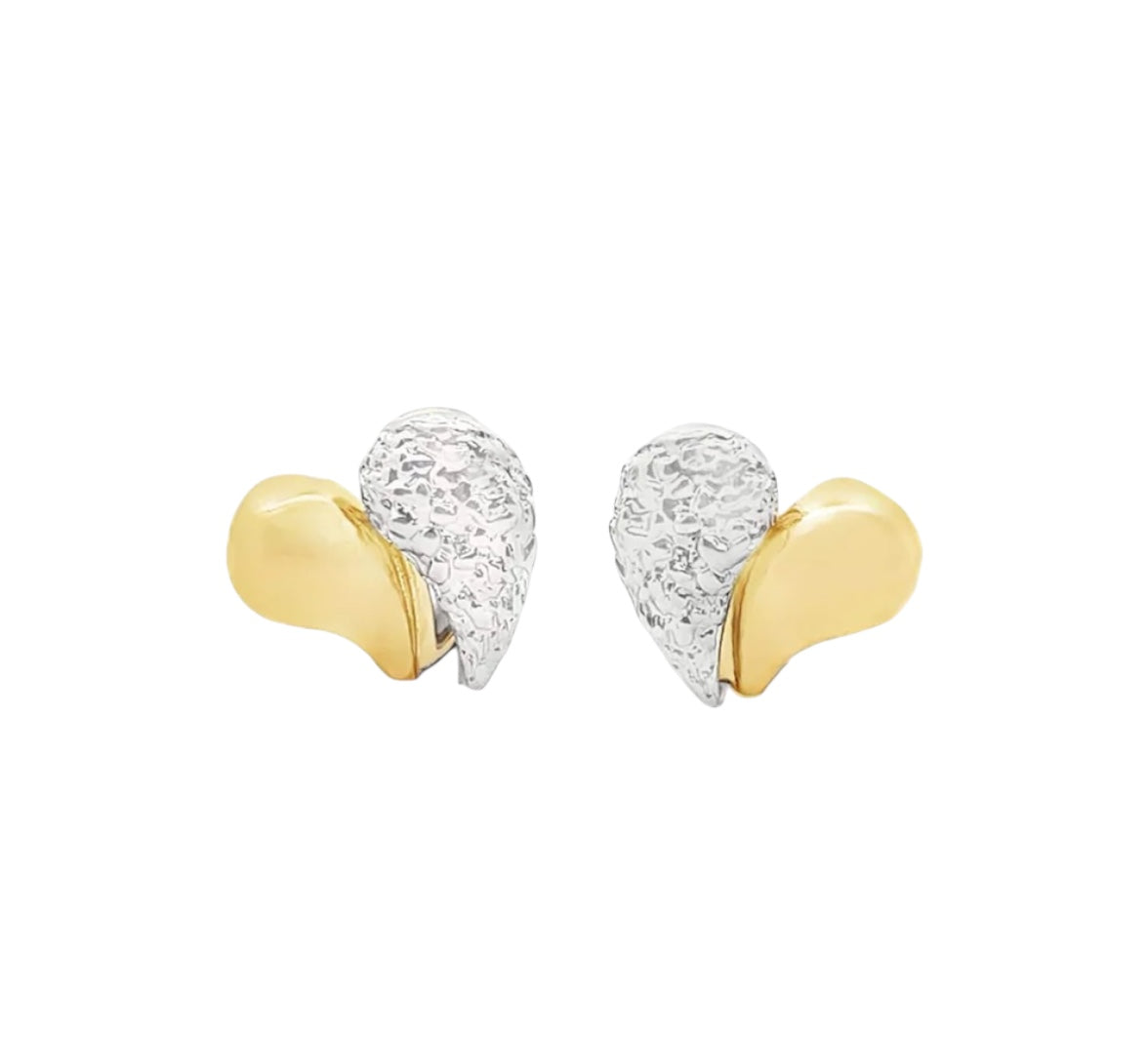 Two Tone Heart Earrings