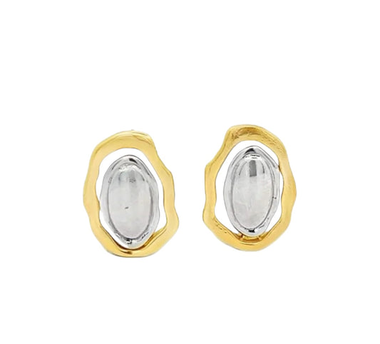 Two Tone Wavy Around Earrings
