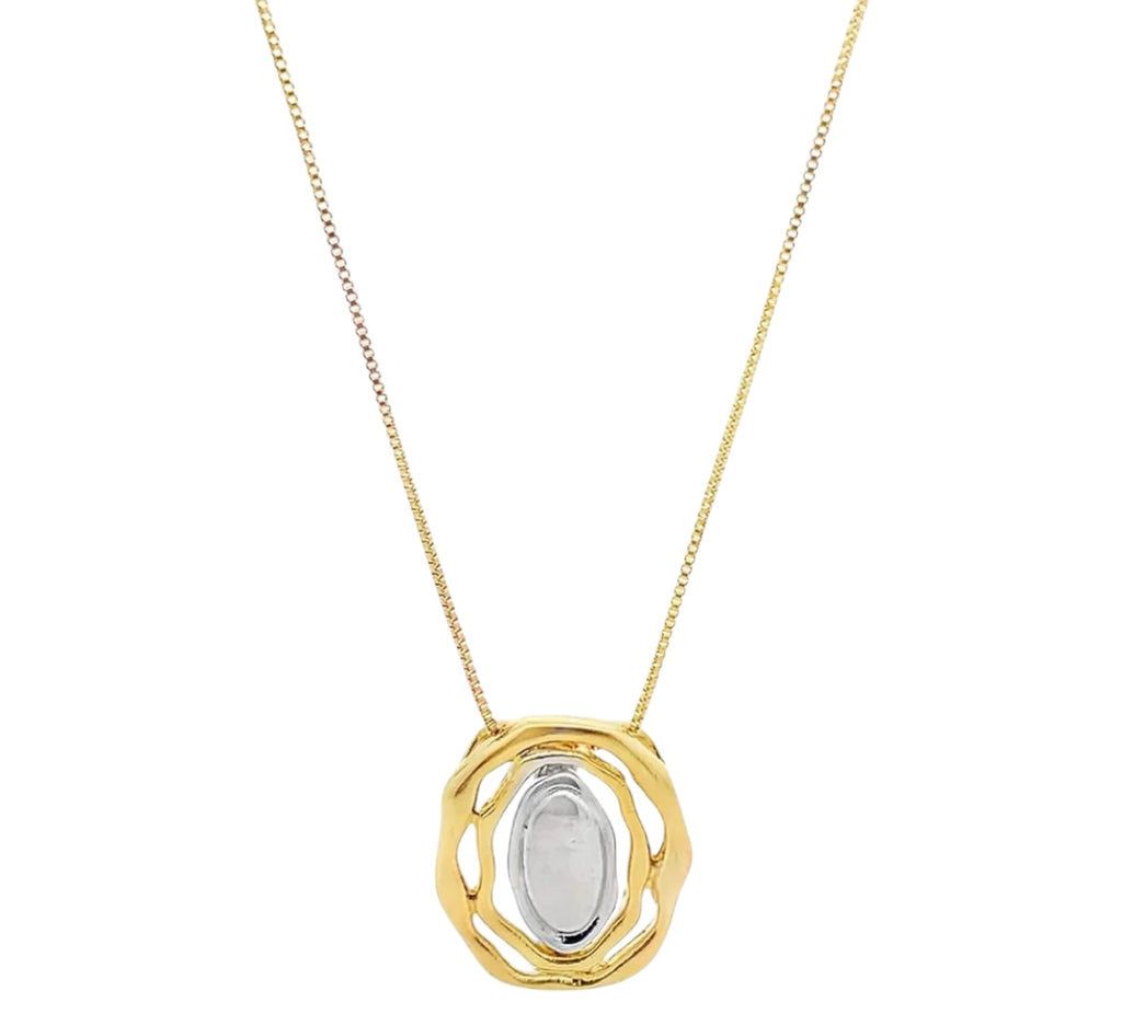 Two Tone Wavy Around Necklace
