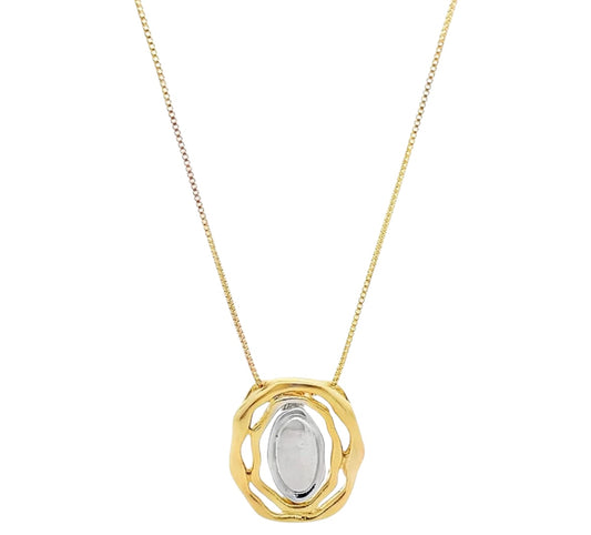 Two Tone Wavy Around Necklace